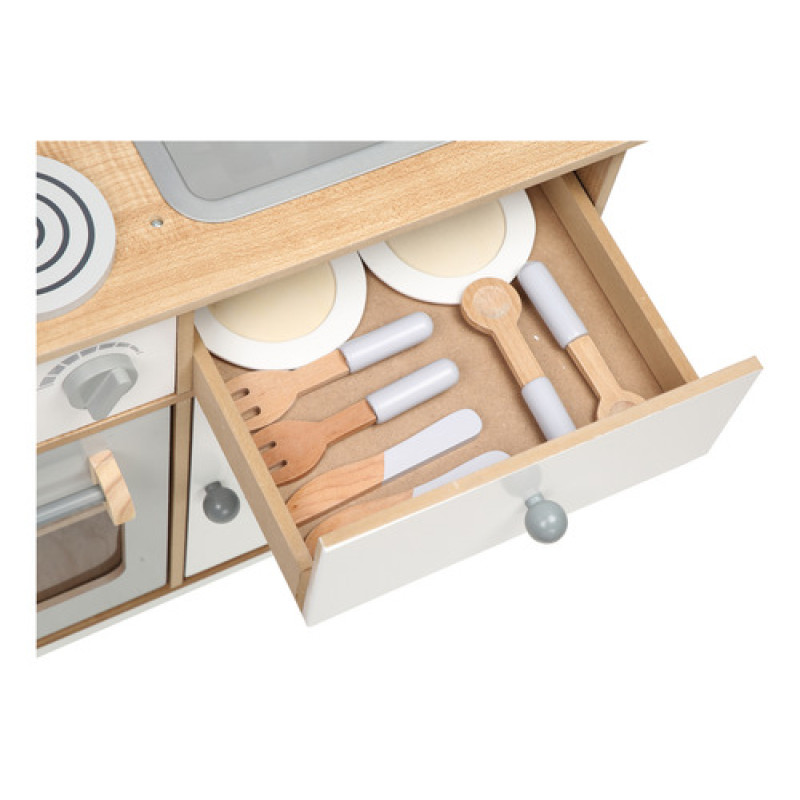 Cocina De Madera Con Accesorios Y Reloj Bebesit Edufun